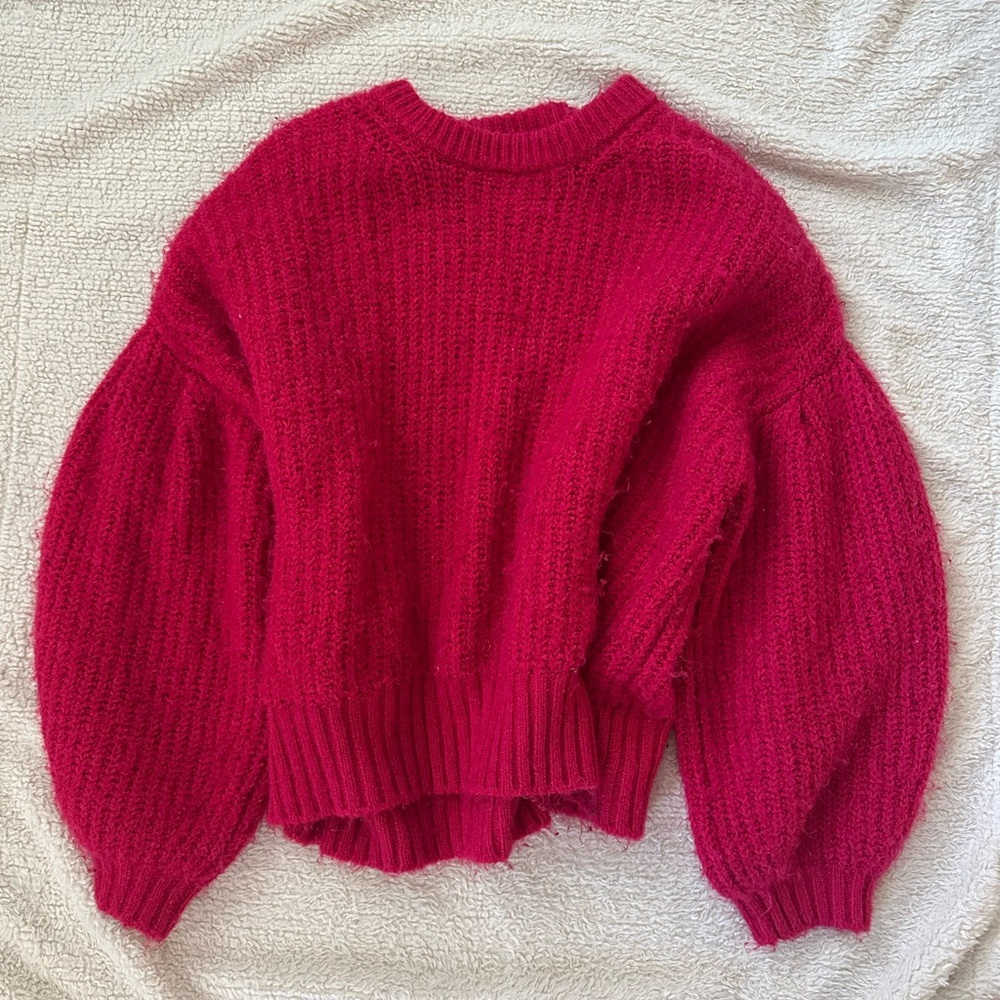 A New Day Raspberry Sweater with Balloon Sleeves! - Picture 4 of 6